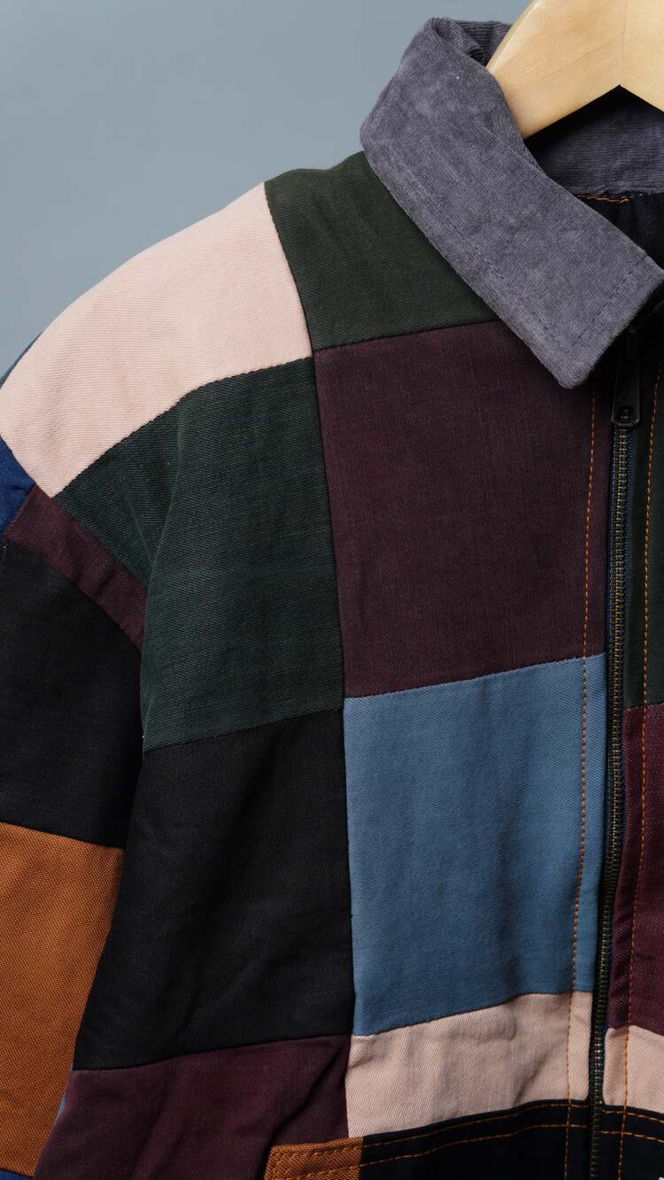 Upcycled Patchwork Jacket Size M - Picture 3 of 7
